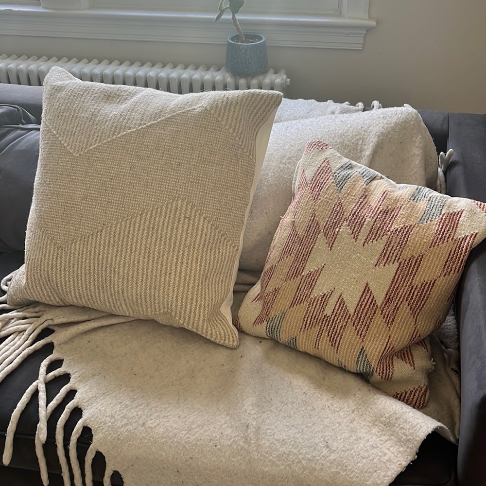 CB2 Alpaca Wool Blend Bohemian Throw Pillows